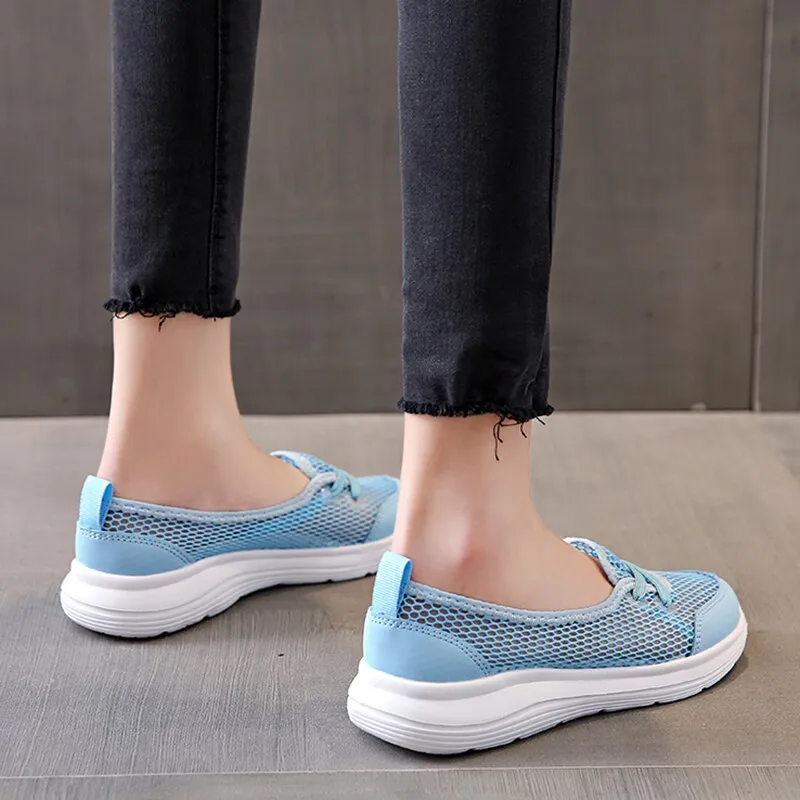 2023 Summer Womens Shoes Light Breathable Casual Outdoor Walking Shoes Slip On Loafer Flats Shoes Plus Size 43 Zapatillas Hombre