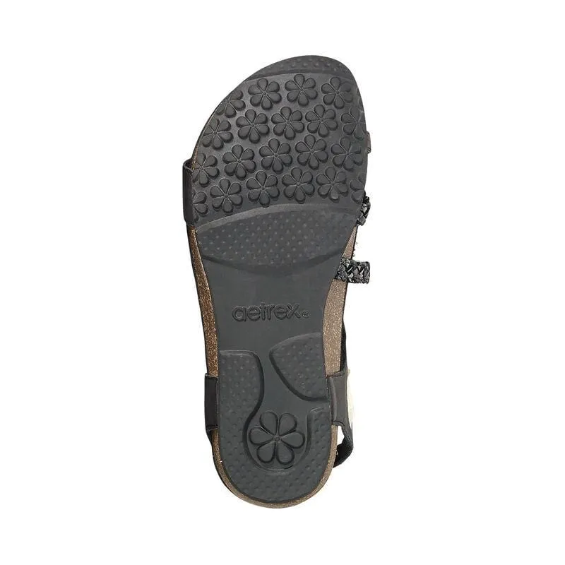 Aetrex Women's Jillian Sandals- Black