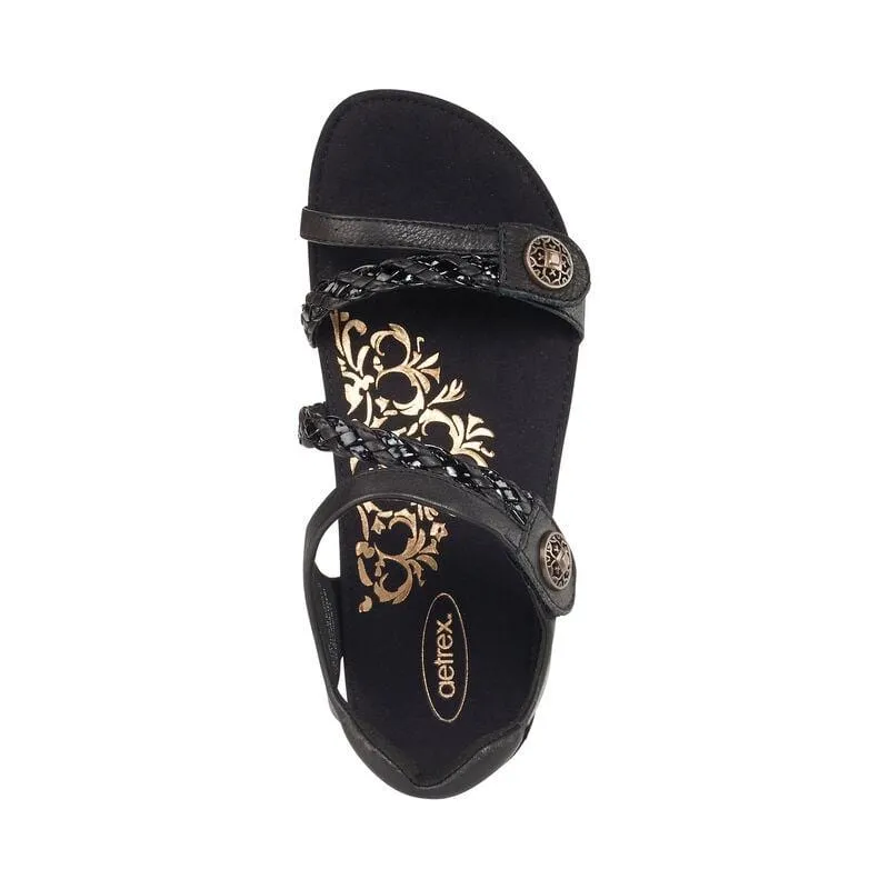 Aetrex Women's Jillian Sandals- Black