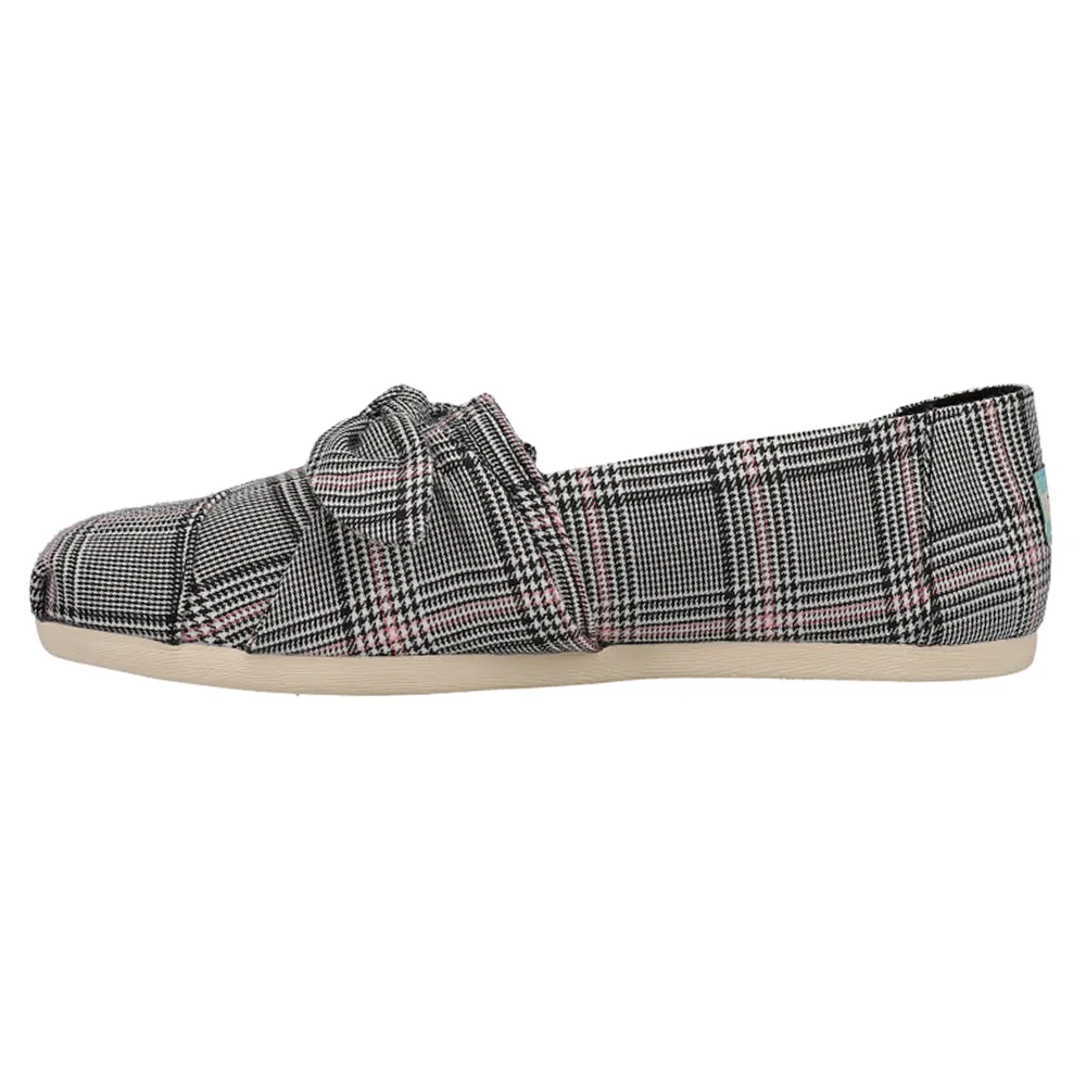 Alpargata Bow Plaid Tie Slip On Flats