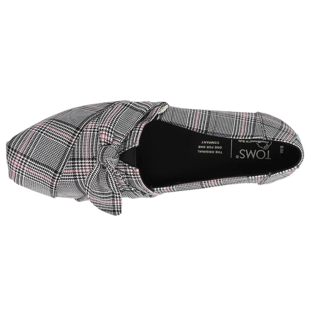 Alpargata Bow Plaid Tie Slip On Flats