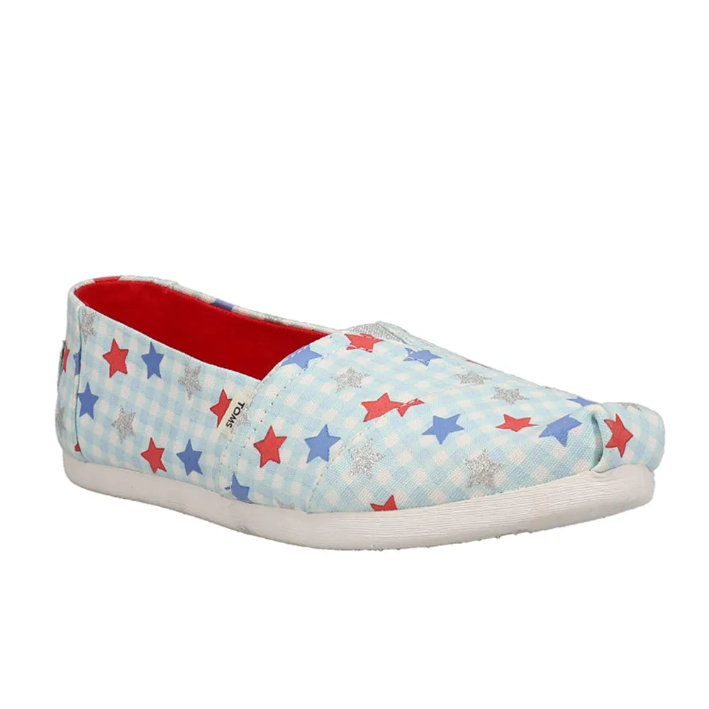 Alpargata Stars-Plaid Patriotic Slip On Flats