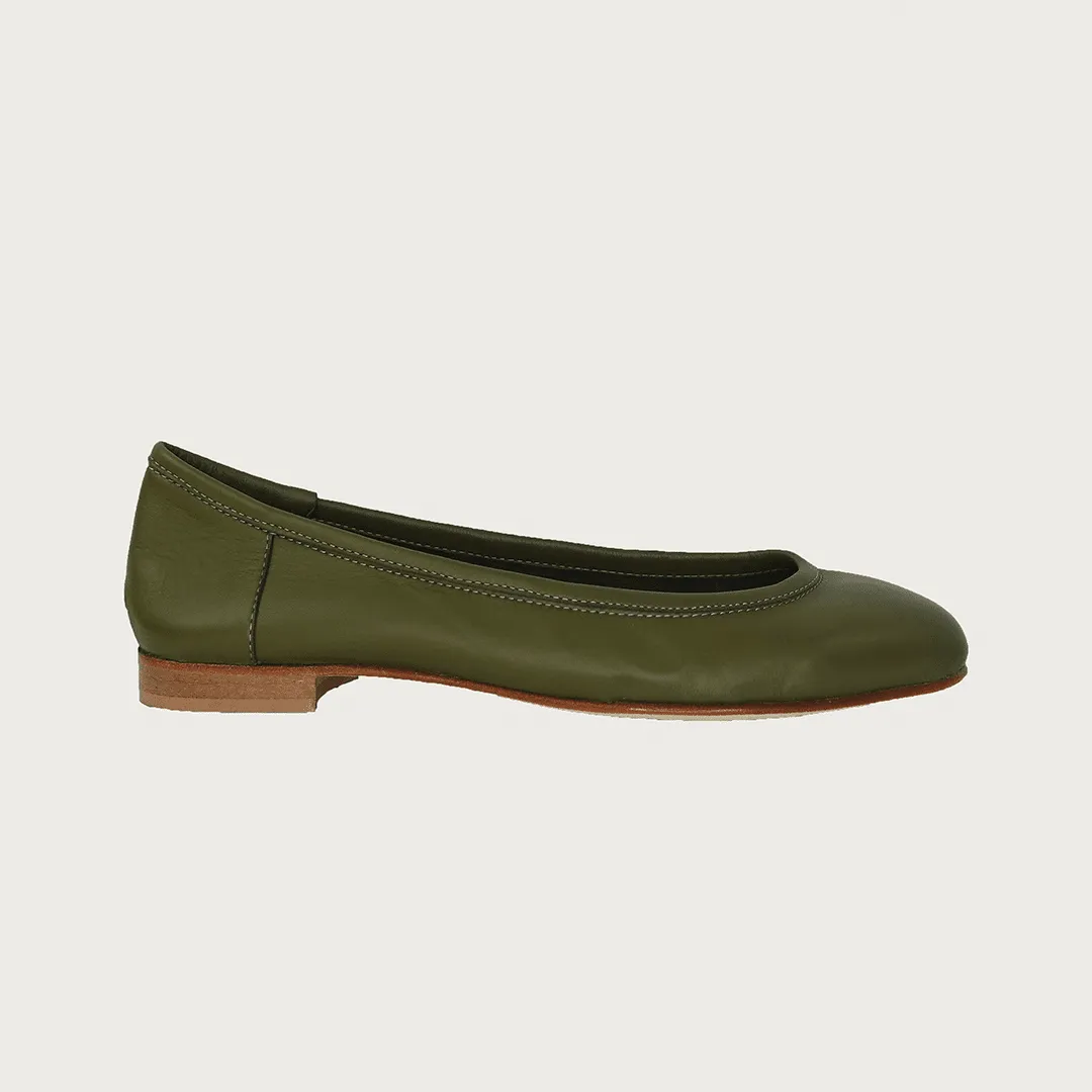 BAMBOLINA MILITARY GREEN LEATHER