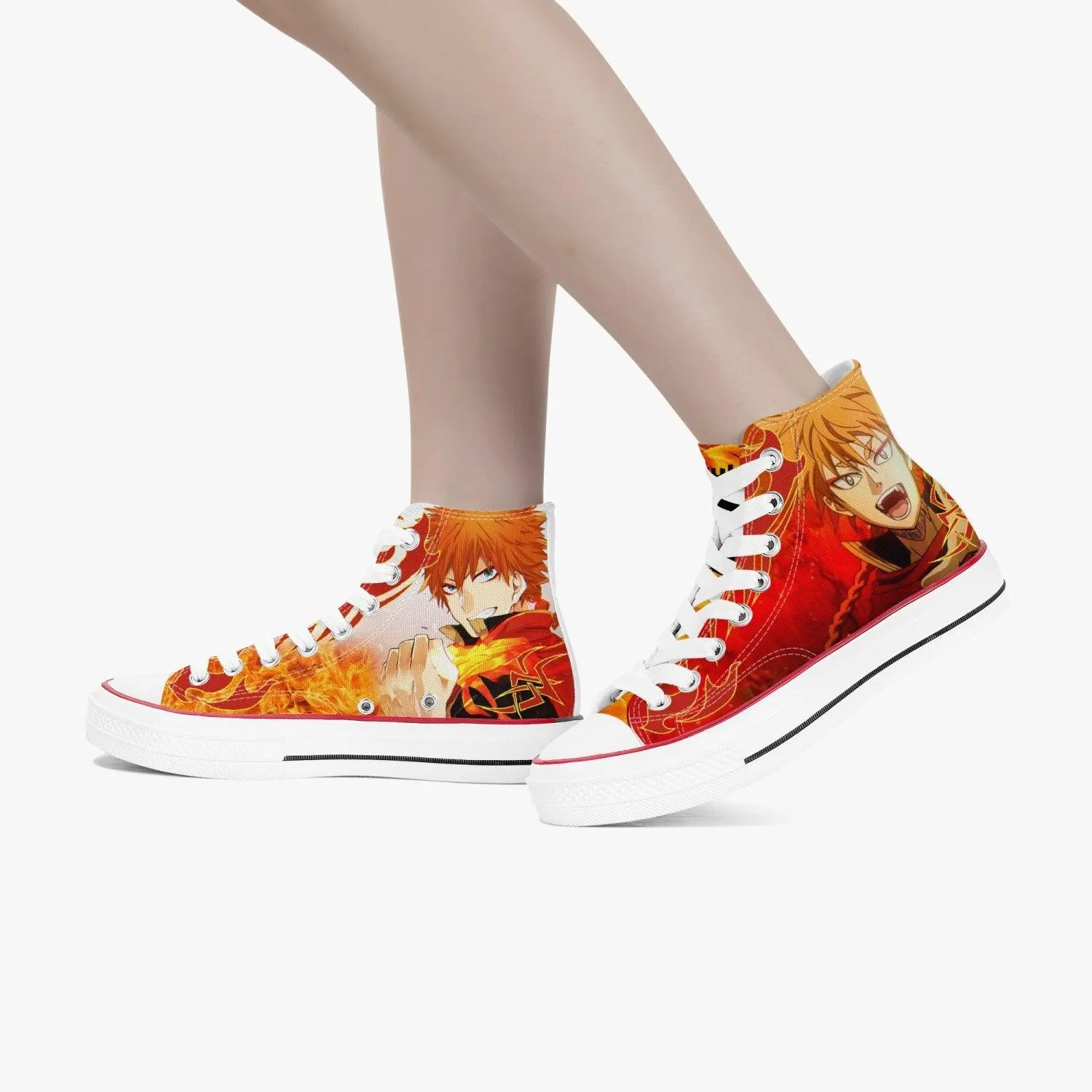 Black Clover Leopold Vermillion A-Star High White Anime Shoes