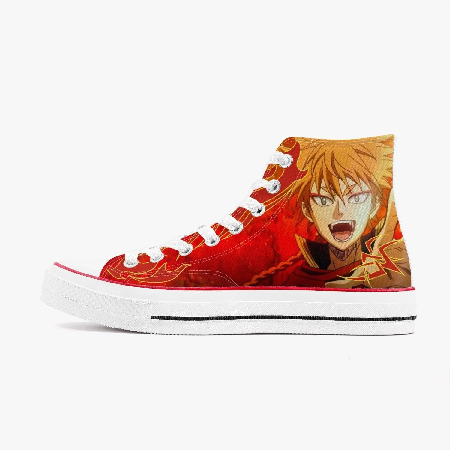 Black Clover Leopold Vermillion A-Star High White Anime Shoes