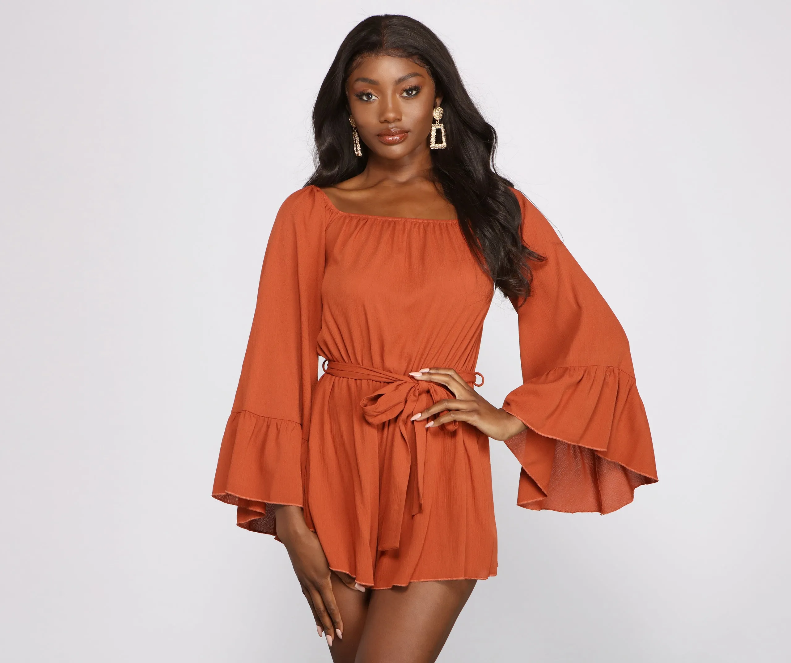 Boho Babe Flowy Tie-Front Romper