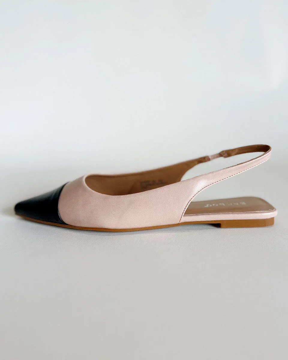 Cap Toe Sling Back Flats