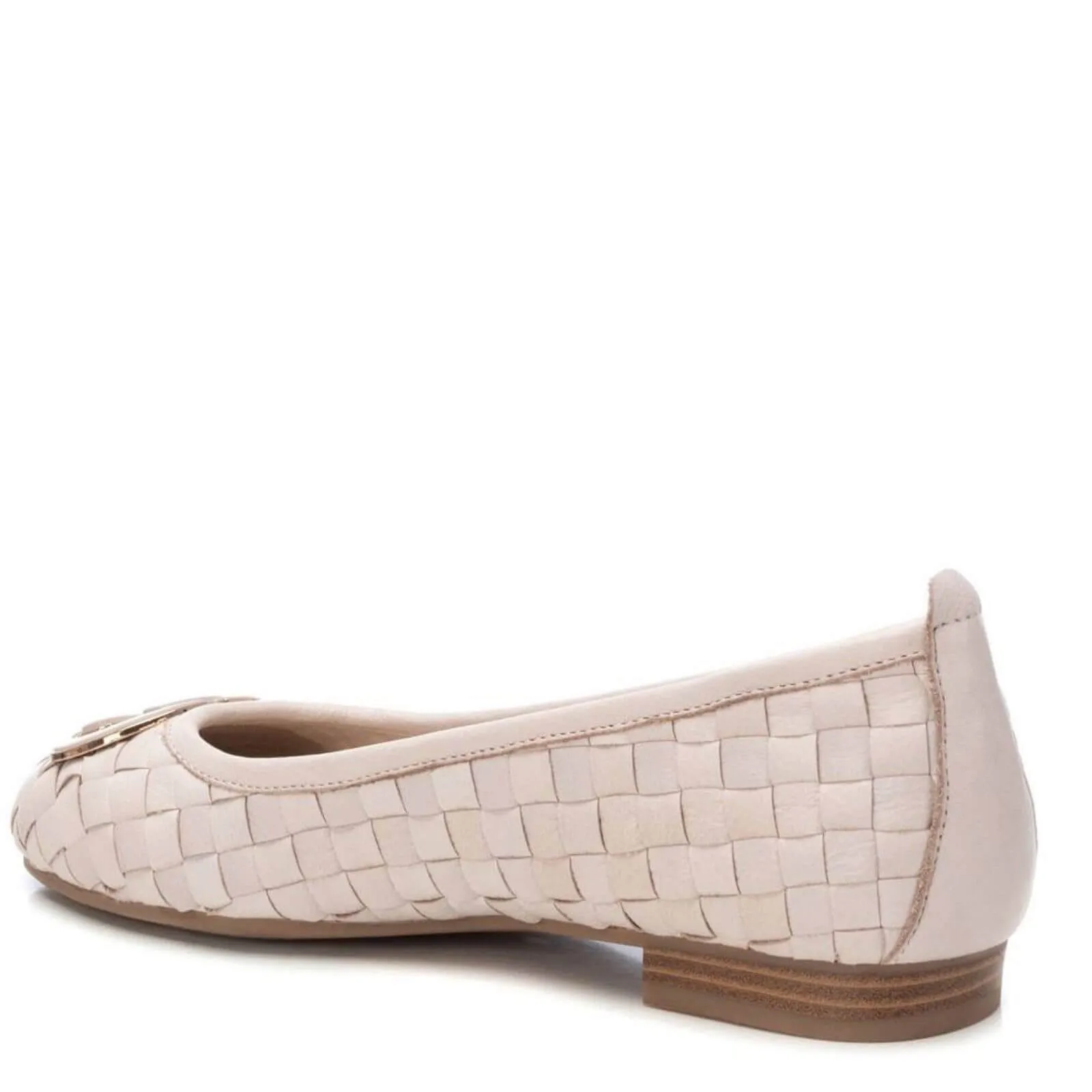 Carmela Beige Leather Classic Ballet Flats