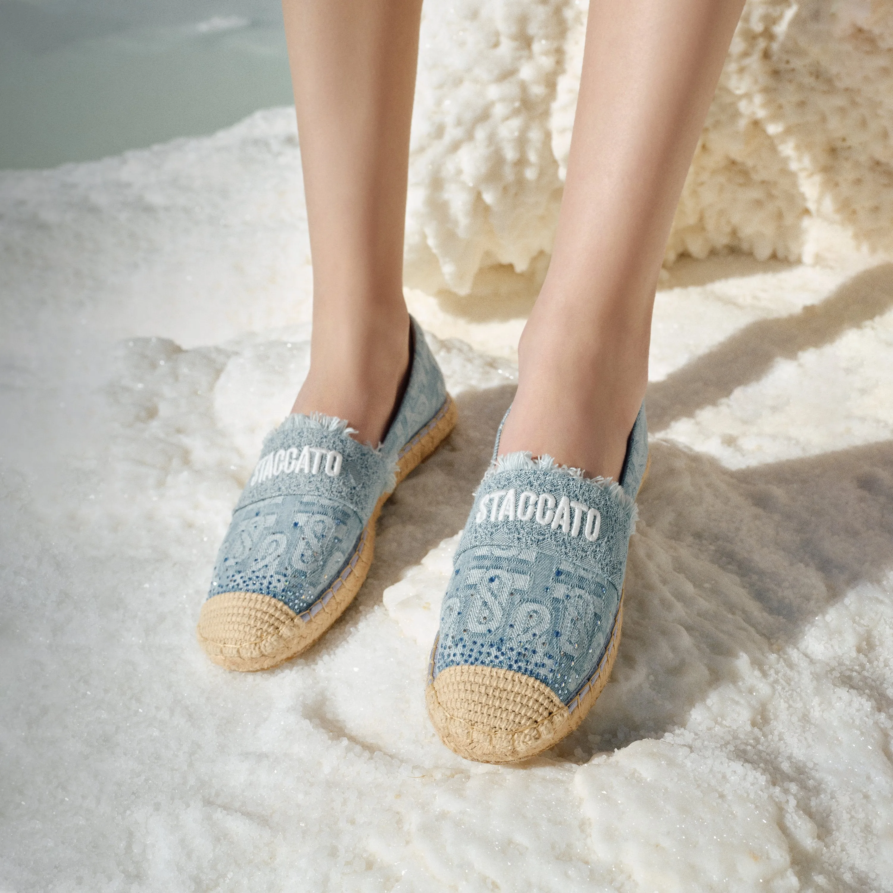 Denim ST Monogram Jacquard Espadrilles