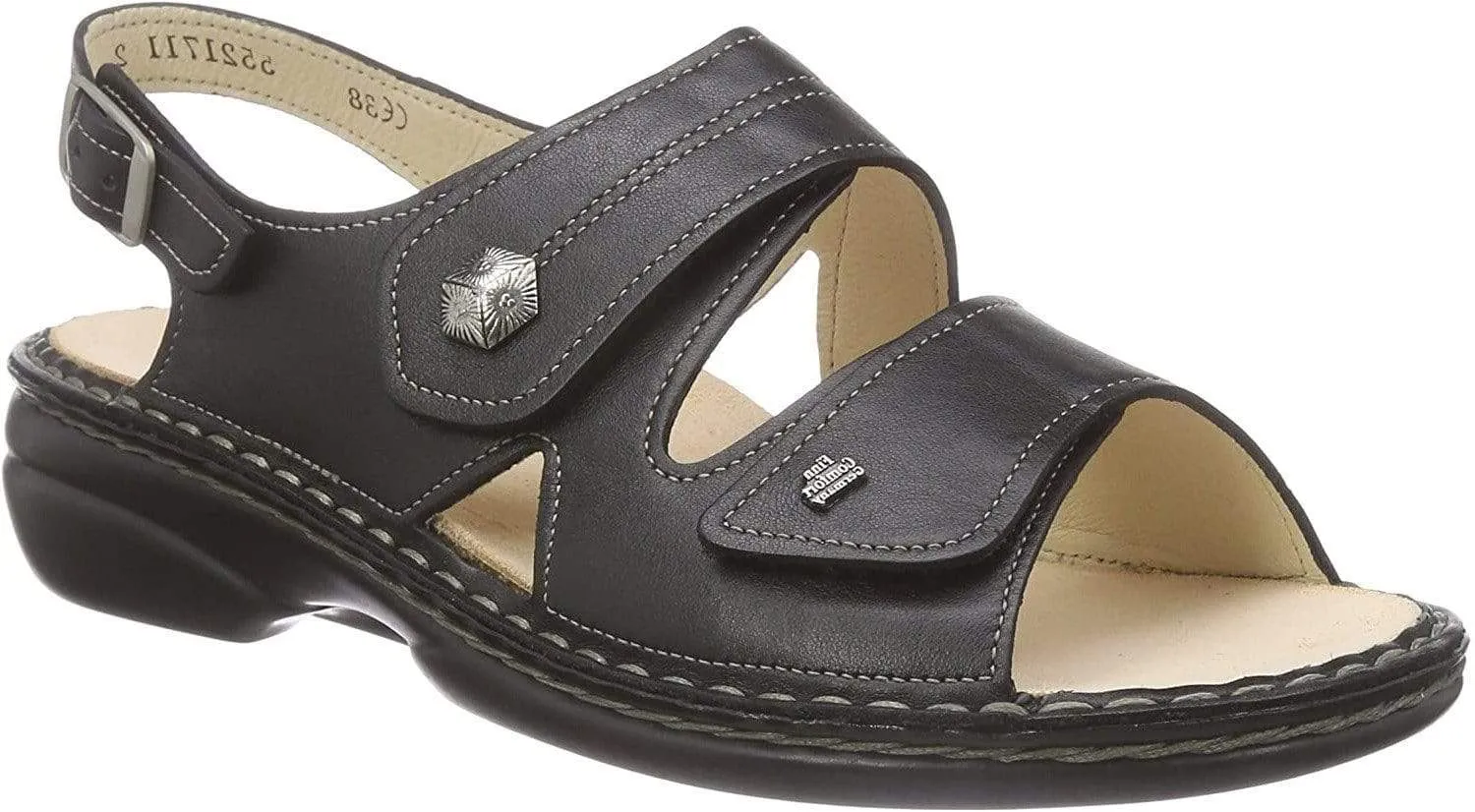 Finn Comfort Women's Milos Sandals- Nappaseda Schwarz