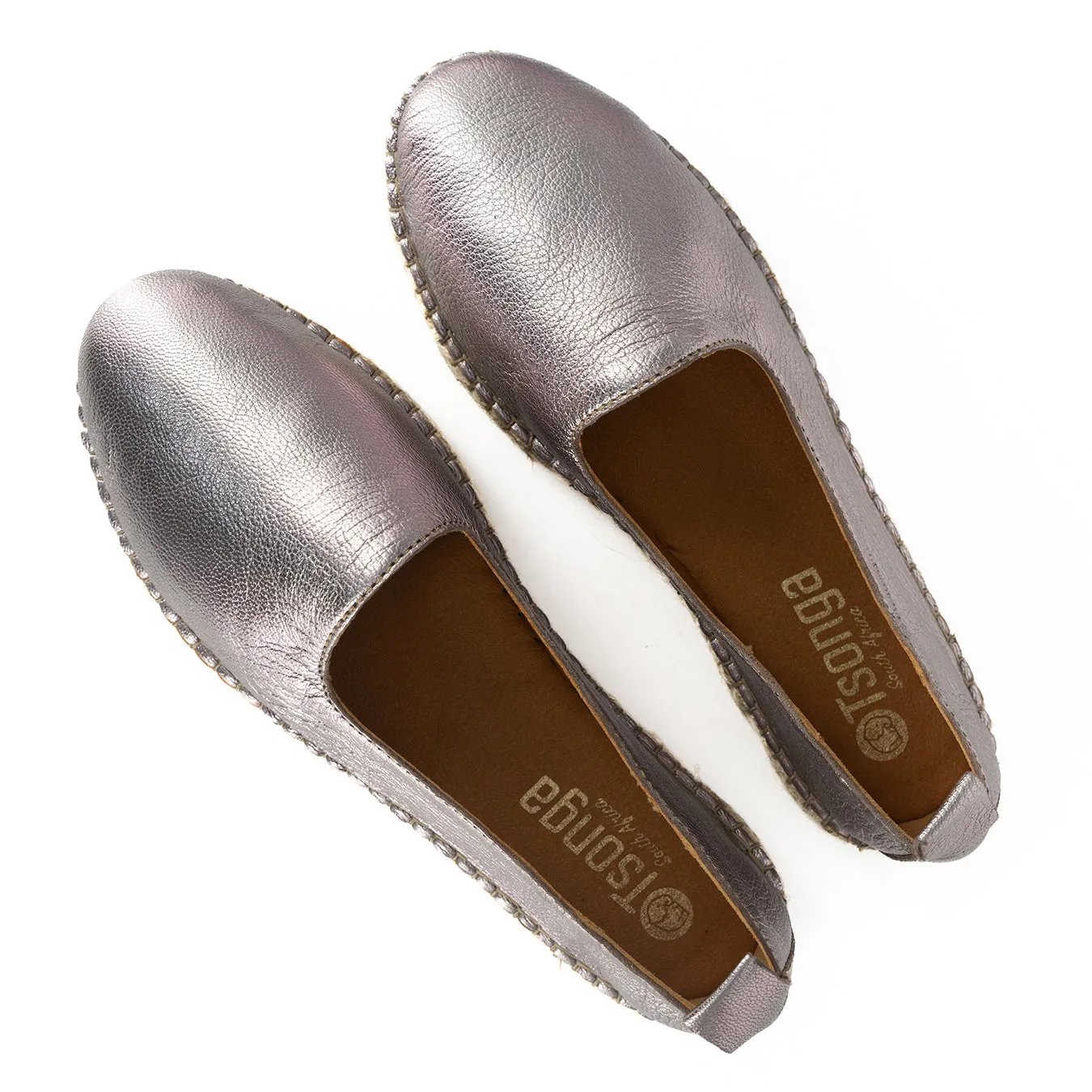 Indzima : Ladies Leather Espadrille Shoe in Blush Galaxy