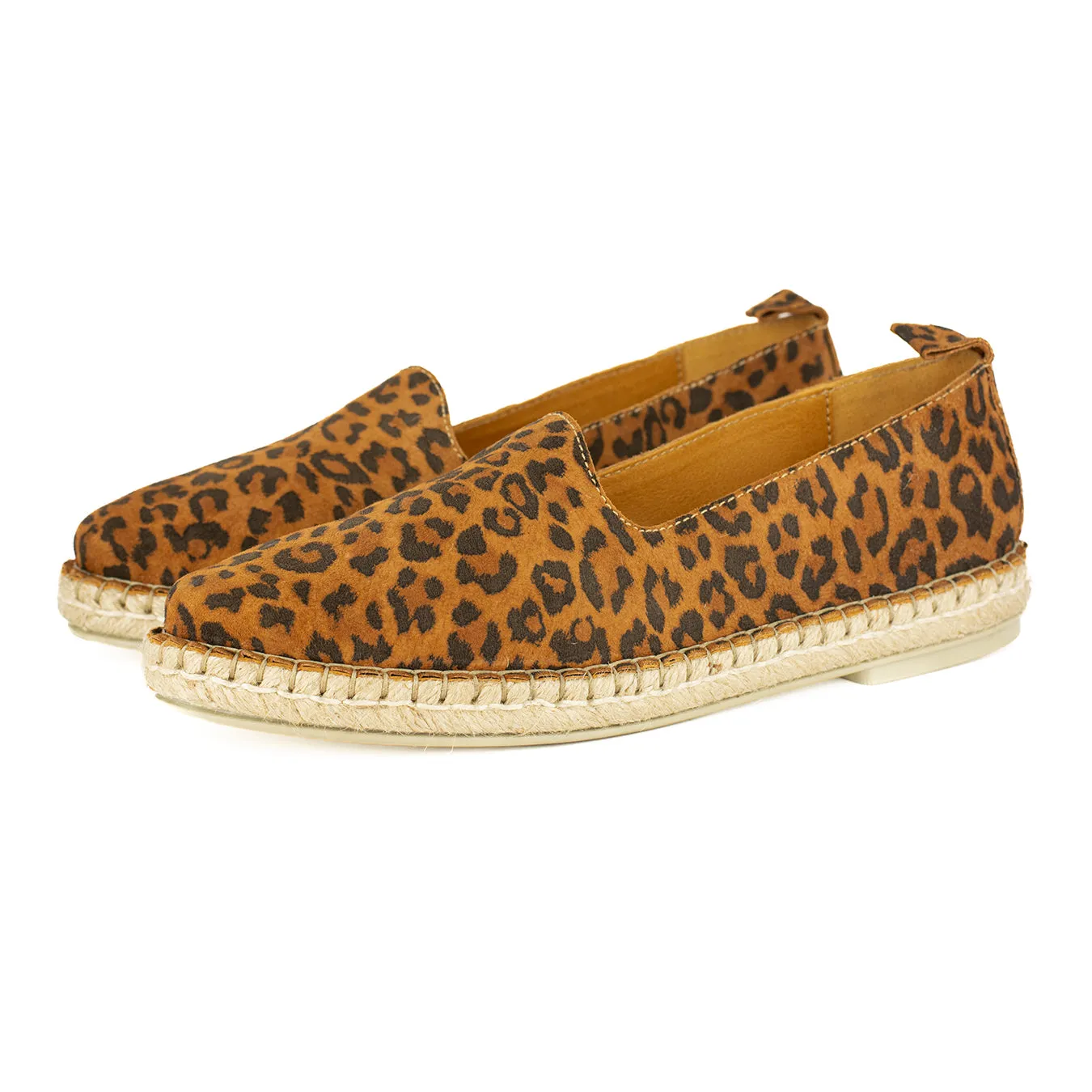 Indzima : Ladies Leather Espadrille Shoe in Spotted Lisoto