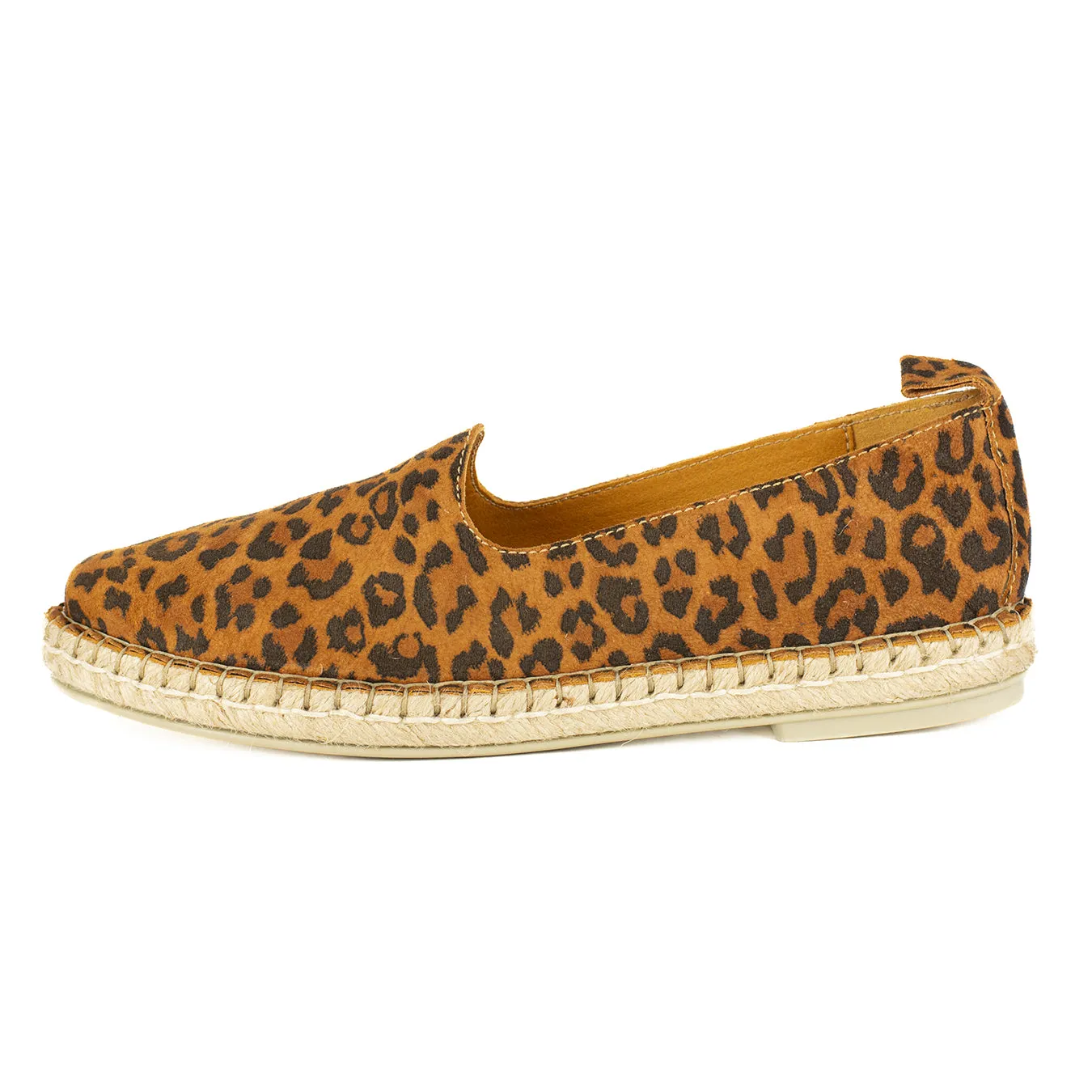 Indzima : Ladies Leather Espadrille Shoe in Spotted Lisoto