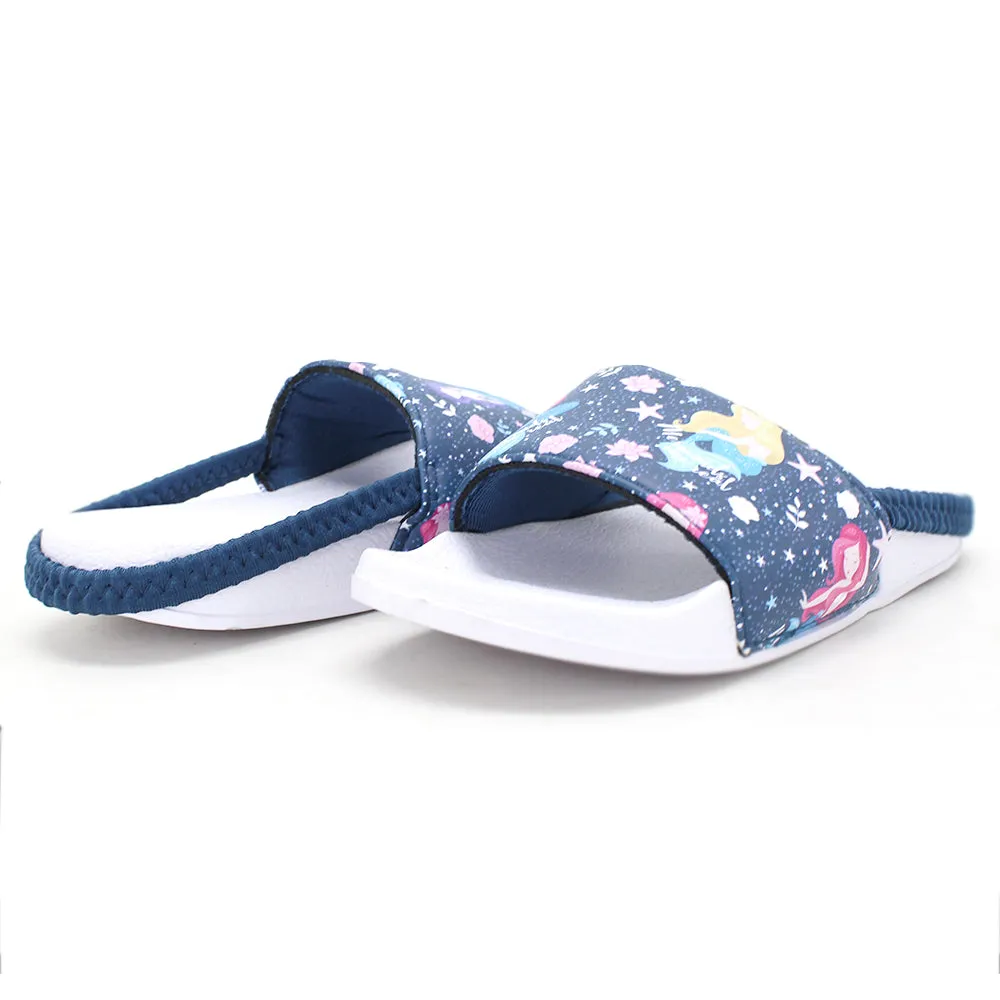 Kid's Girl Graphic Print Beach Pool Slides,Petrol