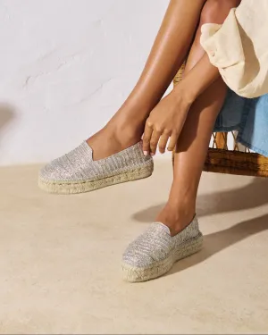 Lurex Cotton Blend Double Sole Espadrilles - H31D0 - Monaco Platinum