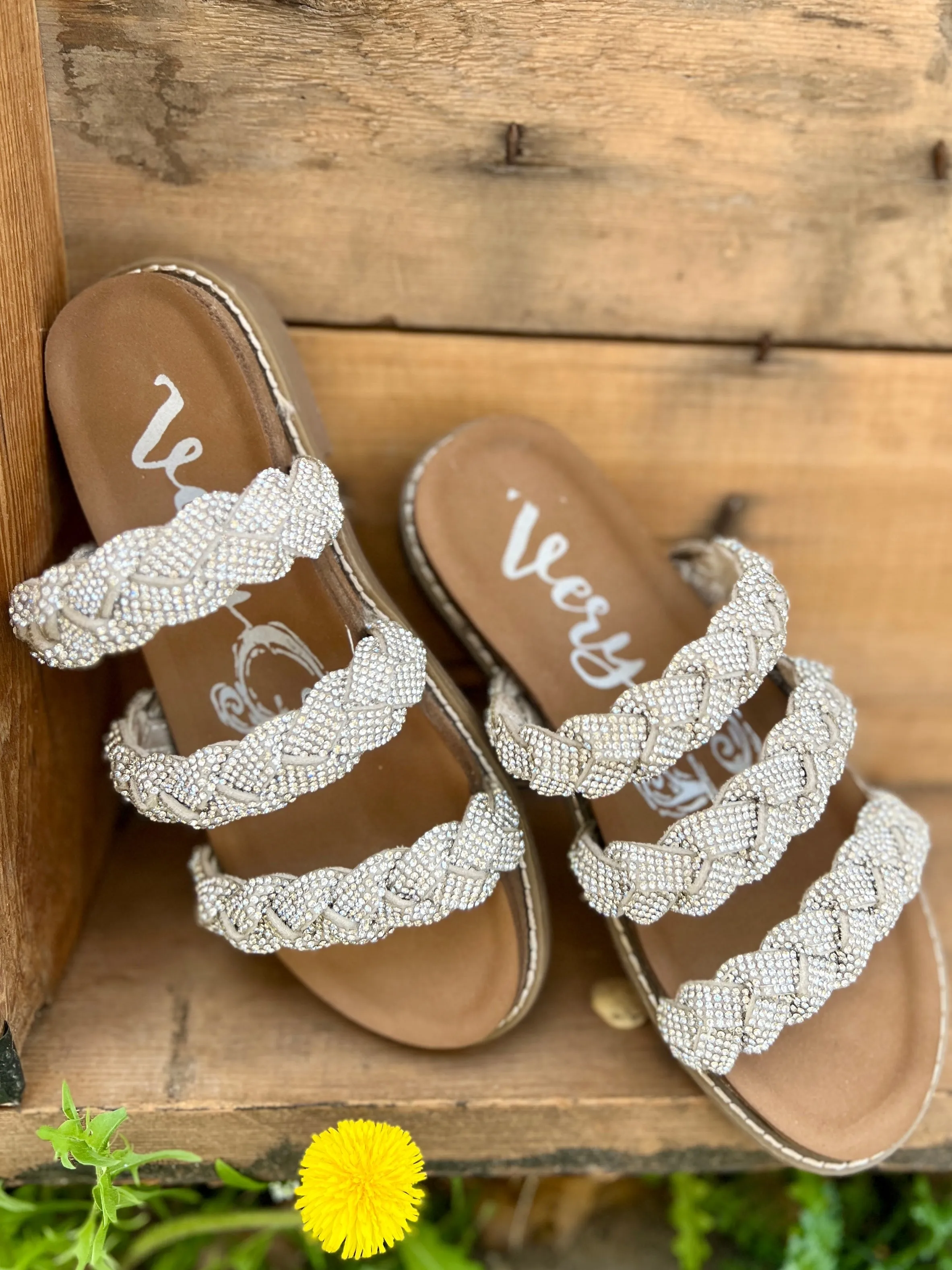 Luxurious Silver Braided Sandals*