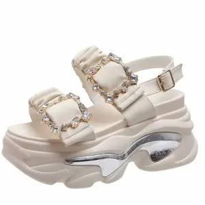 Maria Rhinestone Platform Sandals