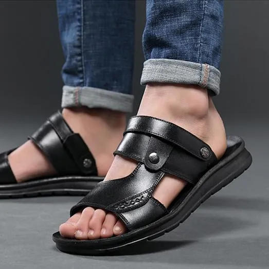 Men soft comfortable open toe flat sandals