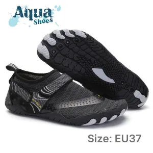 Men Women Water Shoes Barefoot Quick Dry Aqua Shoes - Black Size EU37 = US4