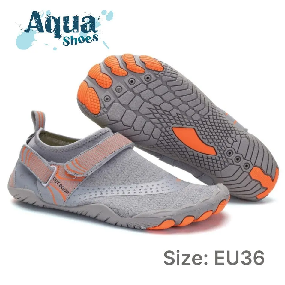 Men Women Water Shoes Barefoot Quick Dry Aqua Shoes - Grey Size EU36=US3.5