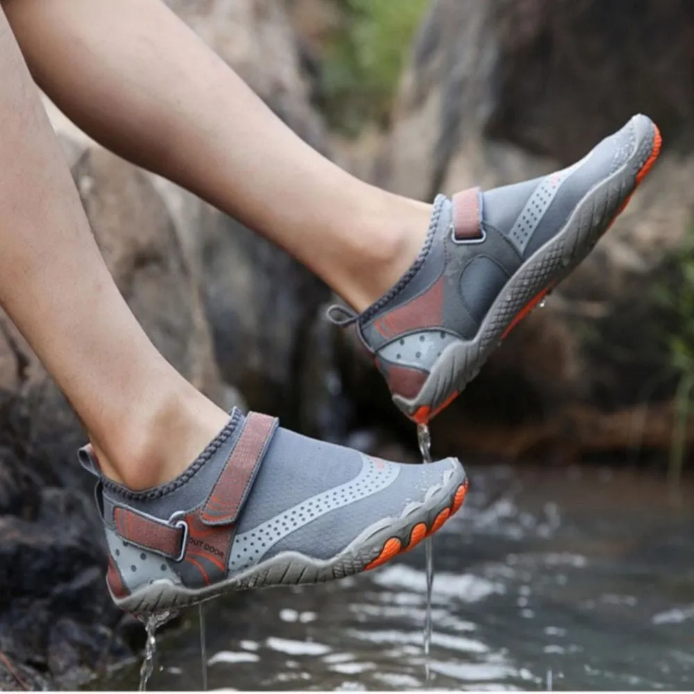 Men Women Water Shoes Barefoot Quick Dry Aqua Shoes - Grey Size EU39 = US6