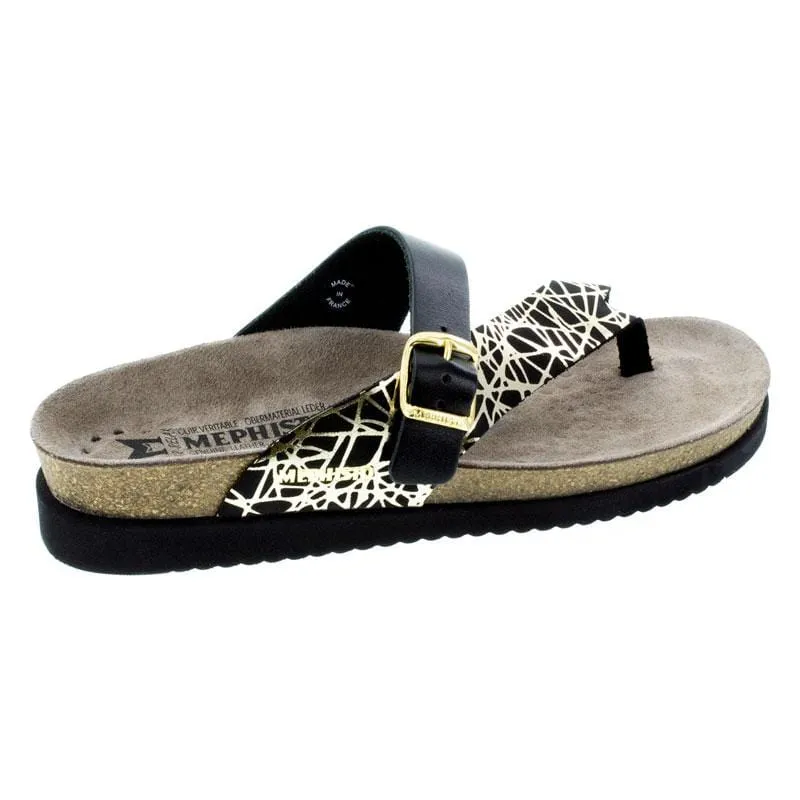 Mephisto Women's Helen Mix Sandals- Black Gold Graphic