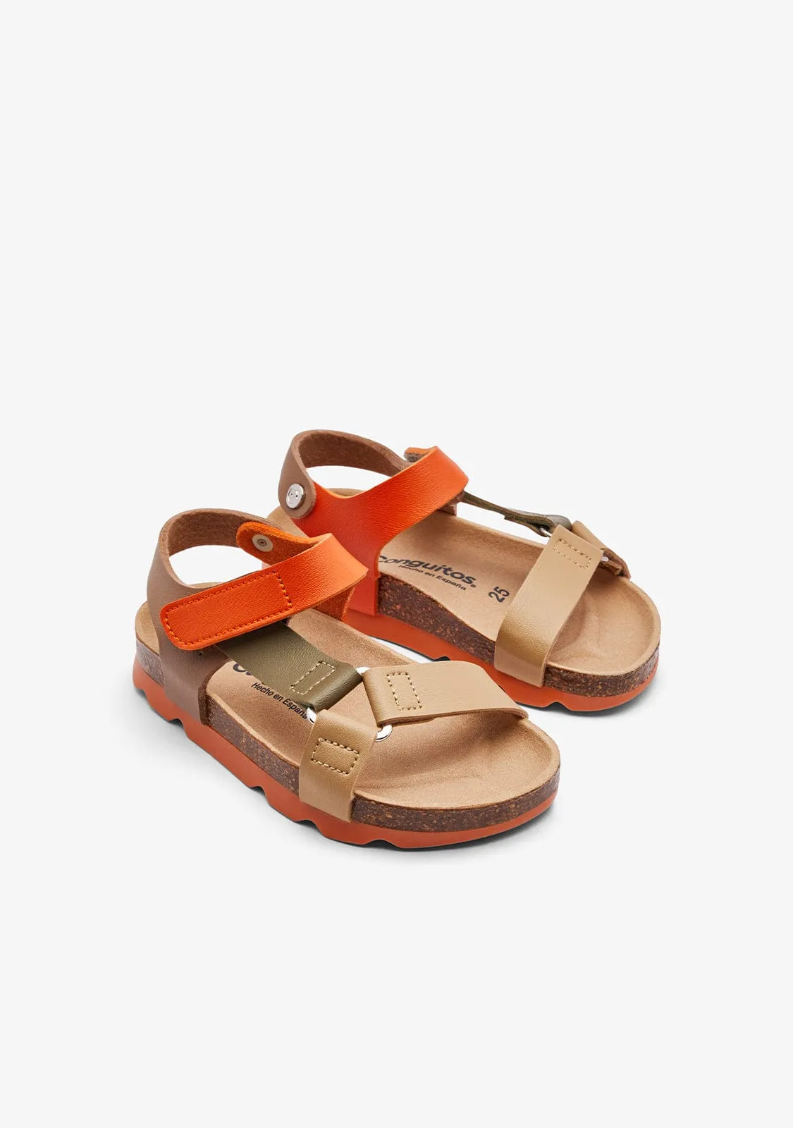 Multi Beige Strips Bio Sandals