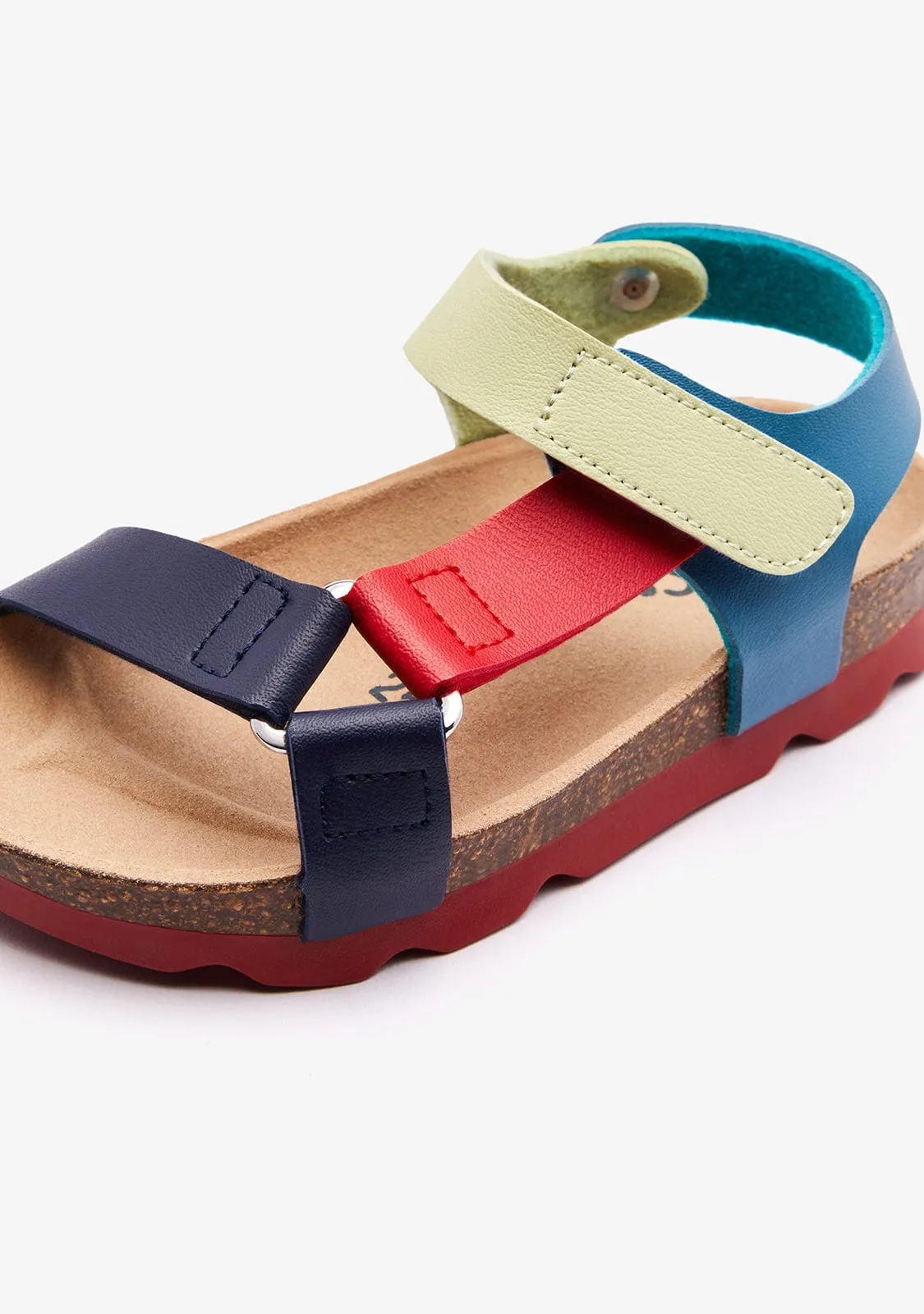 Multi Navy Strips Bio Sandals