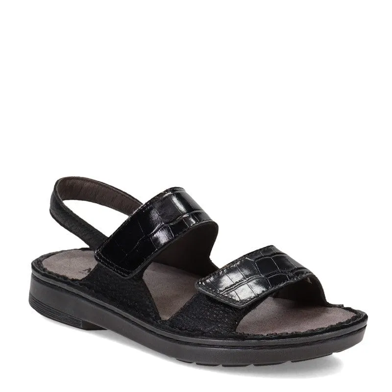 Naot Women's Burgos Sandals- Black Leather/ Black Croc