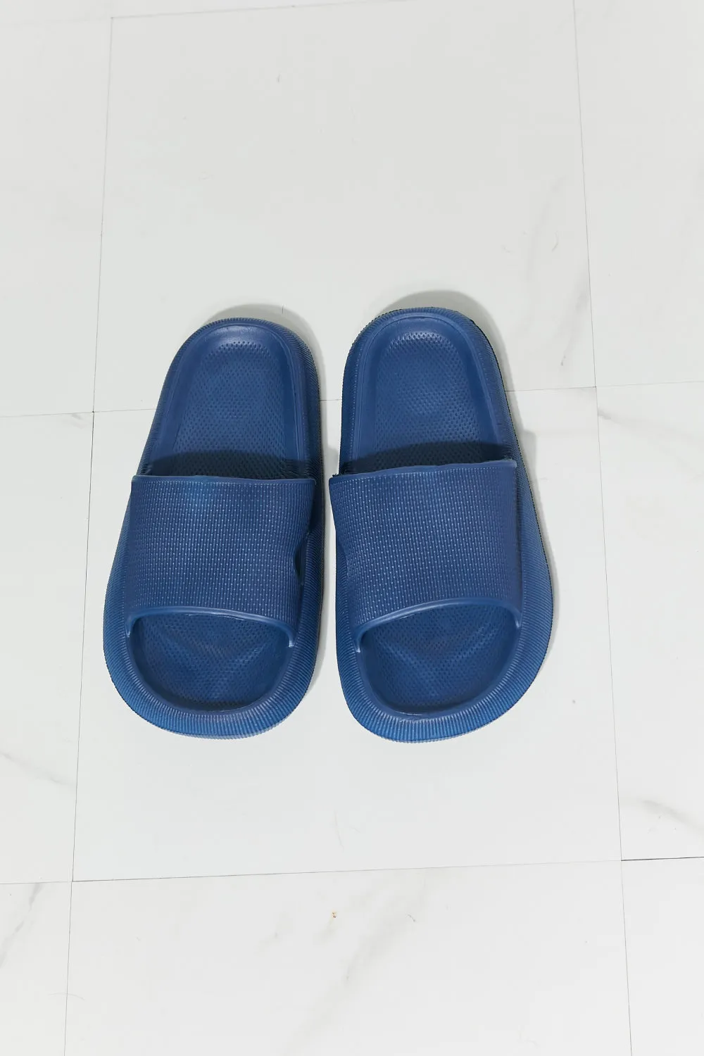 Open Toe Slide in Navy