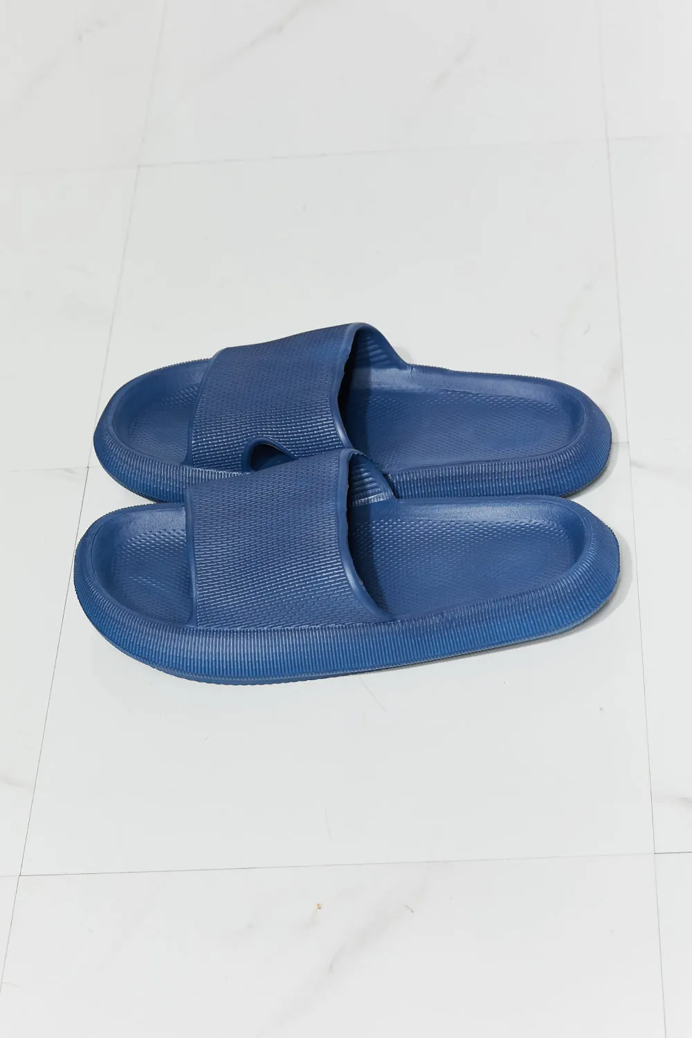 Open Toe Slide in Navy