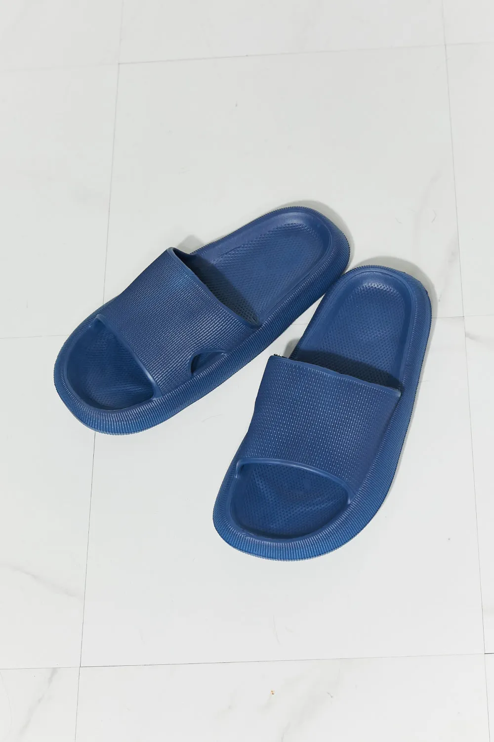 Open Toe Slide in Navy