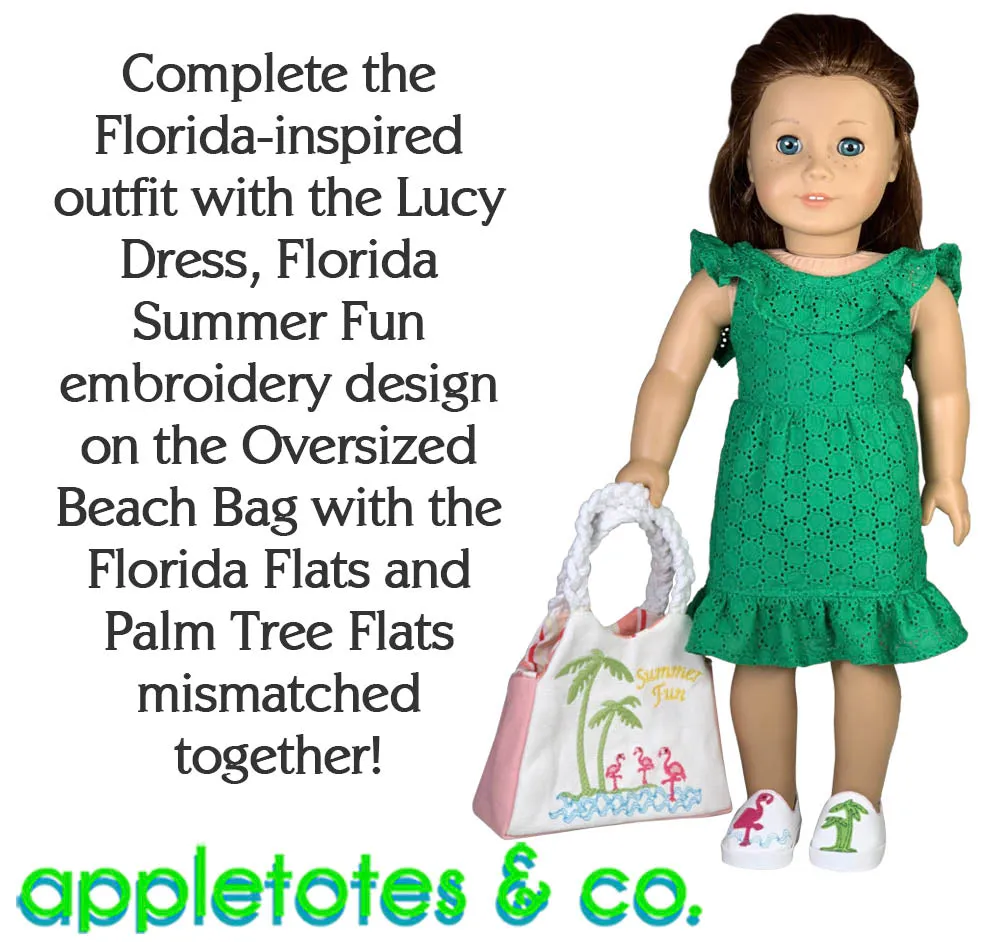 Oversized Beach Bag Sewing Pattern for 18 Inch Dolls