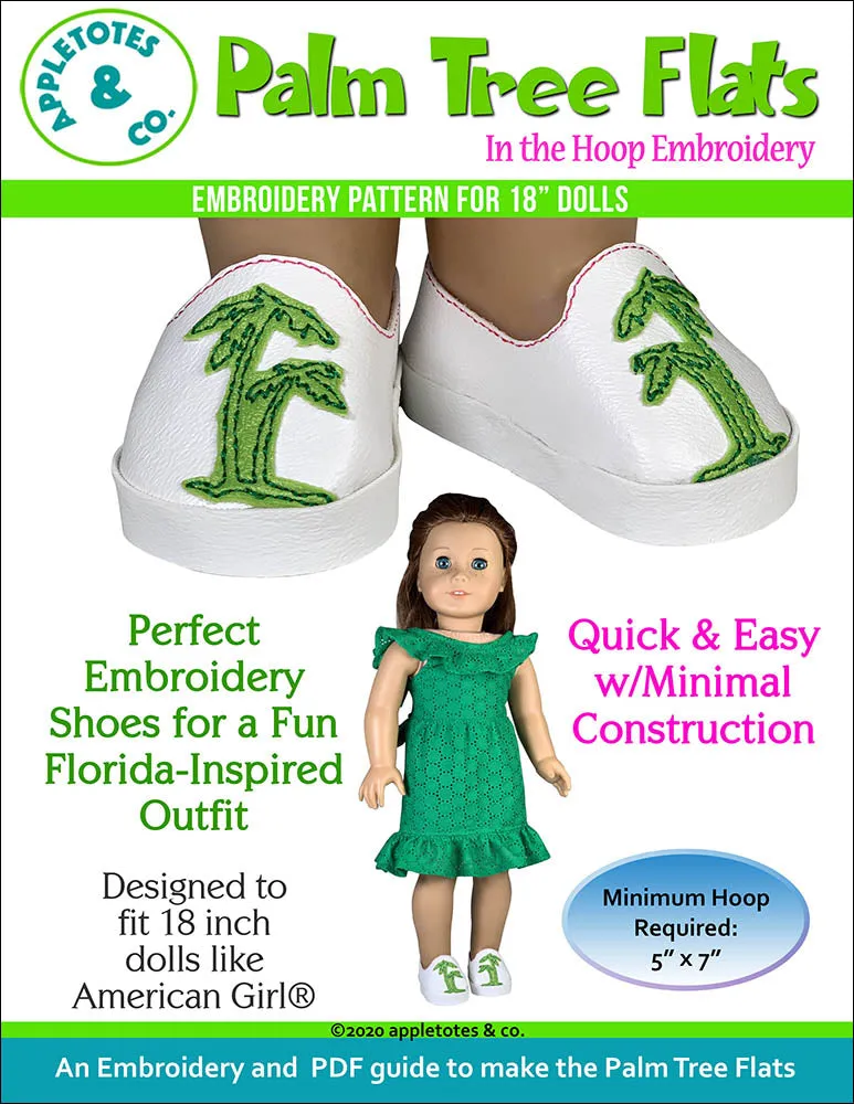 Palm Tree Flats ITH Embroidery Patterns for 18 Inch Dolls