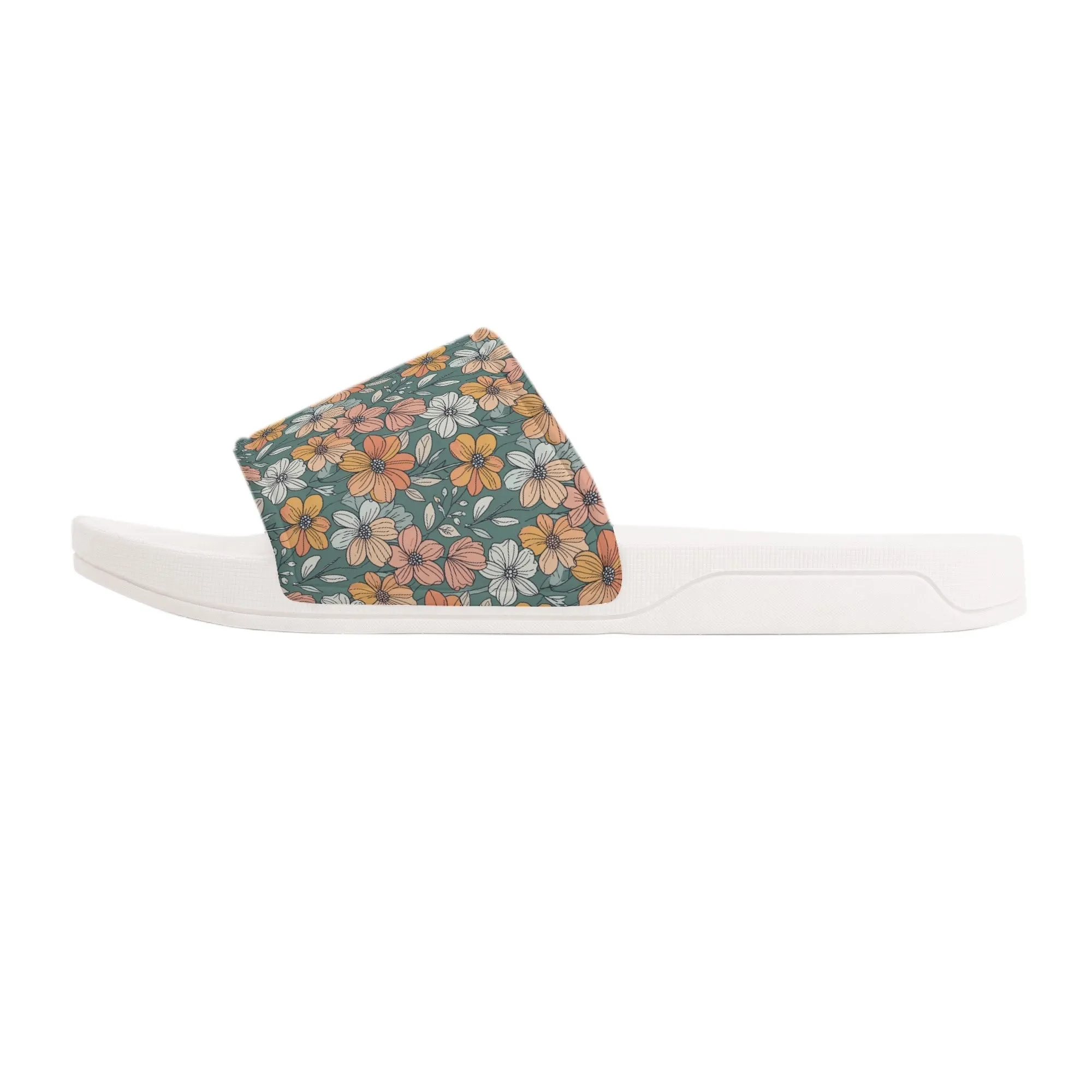 Pastel Flowers Mens Slide Sandals