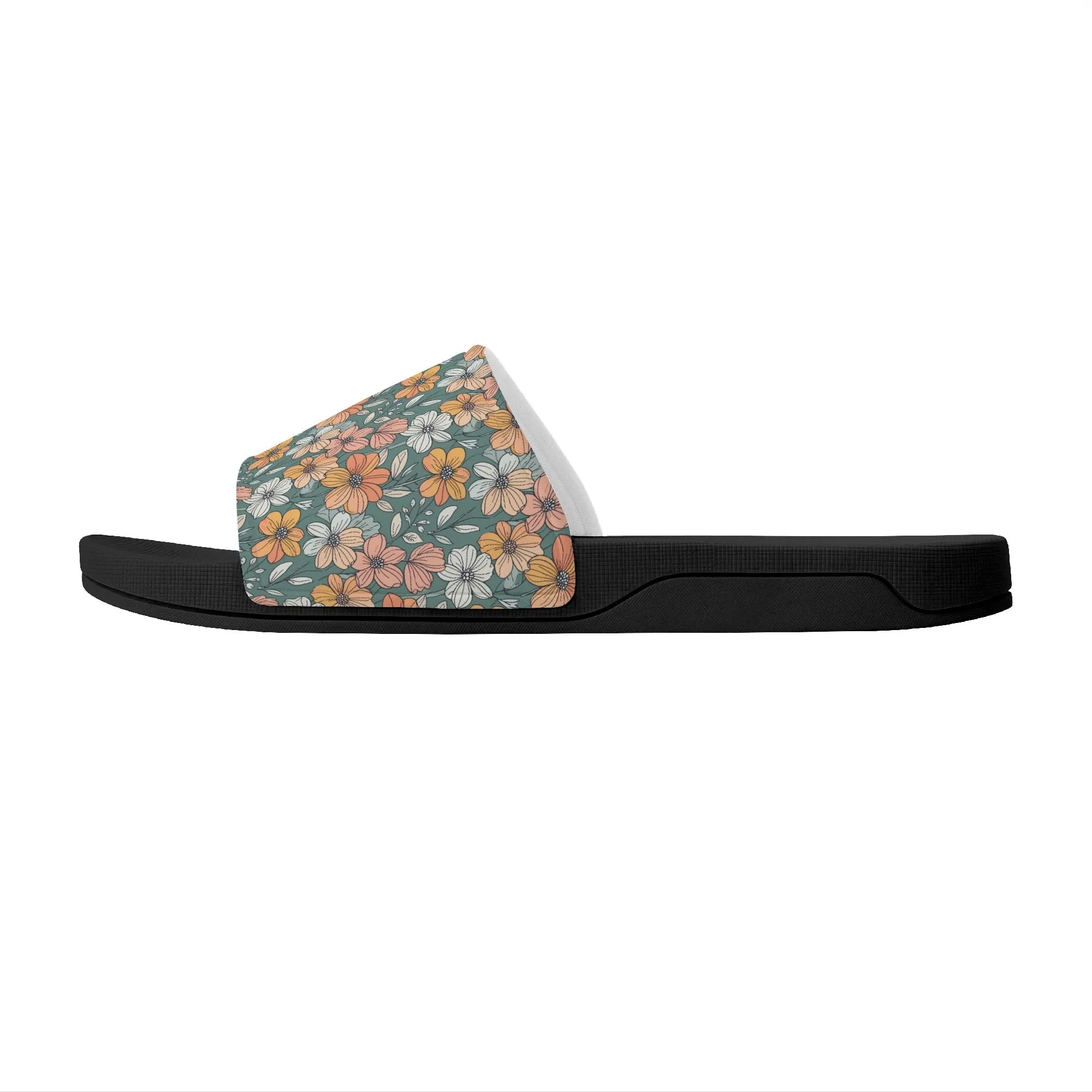 Pastel Flowers Mens Slide Sandals