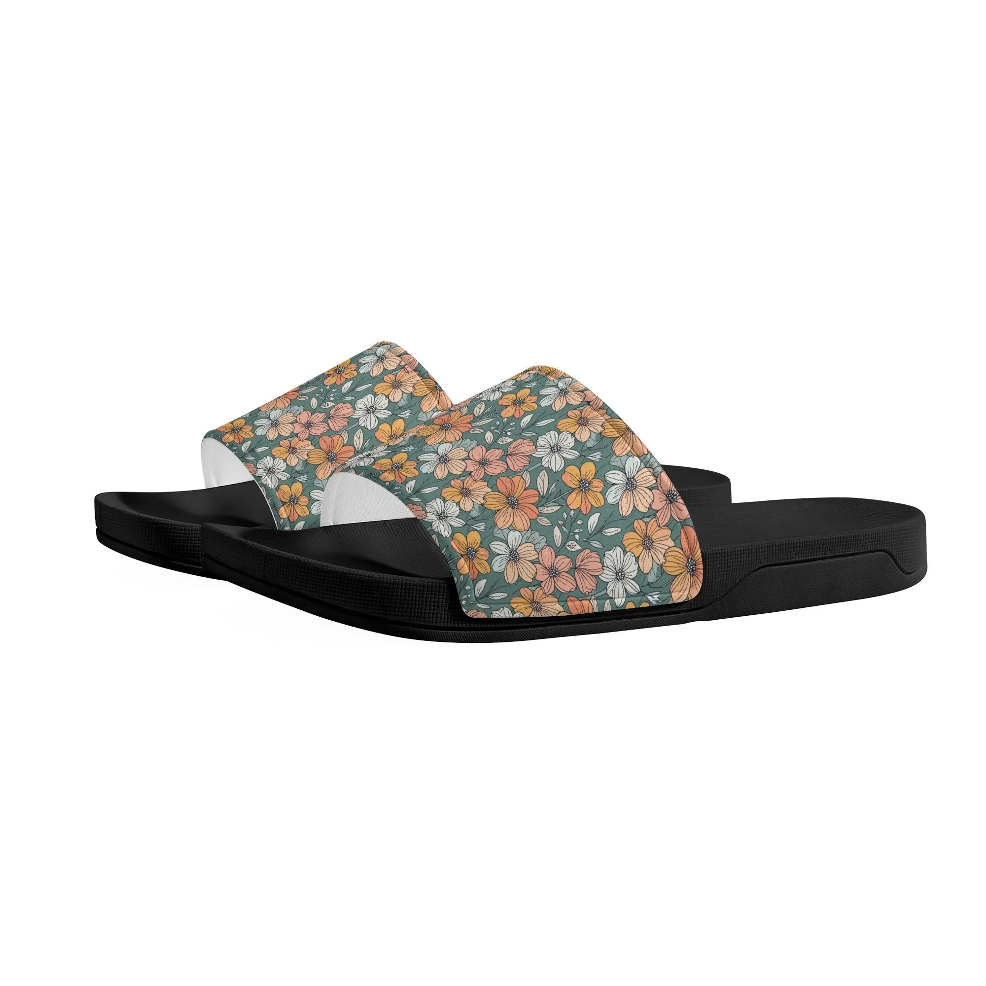 Pastel Flowers Mens Slide Sandals