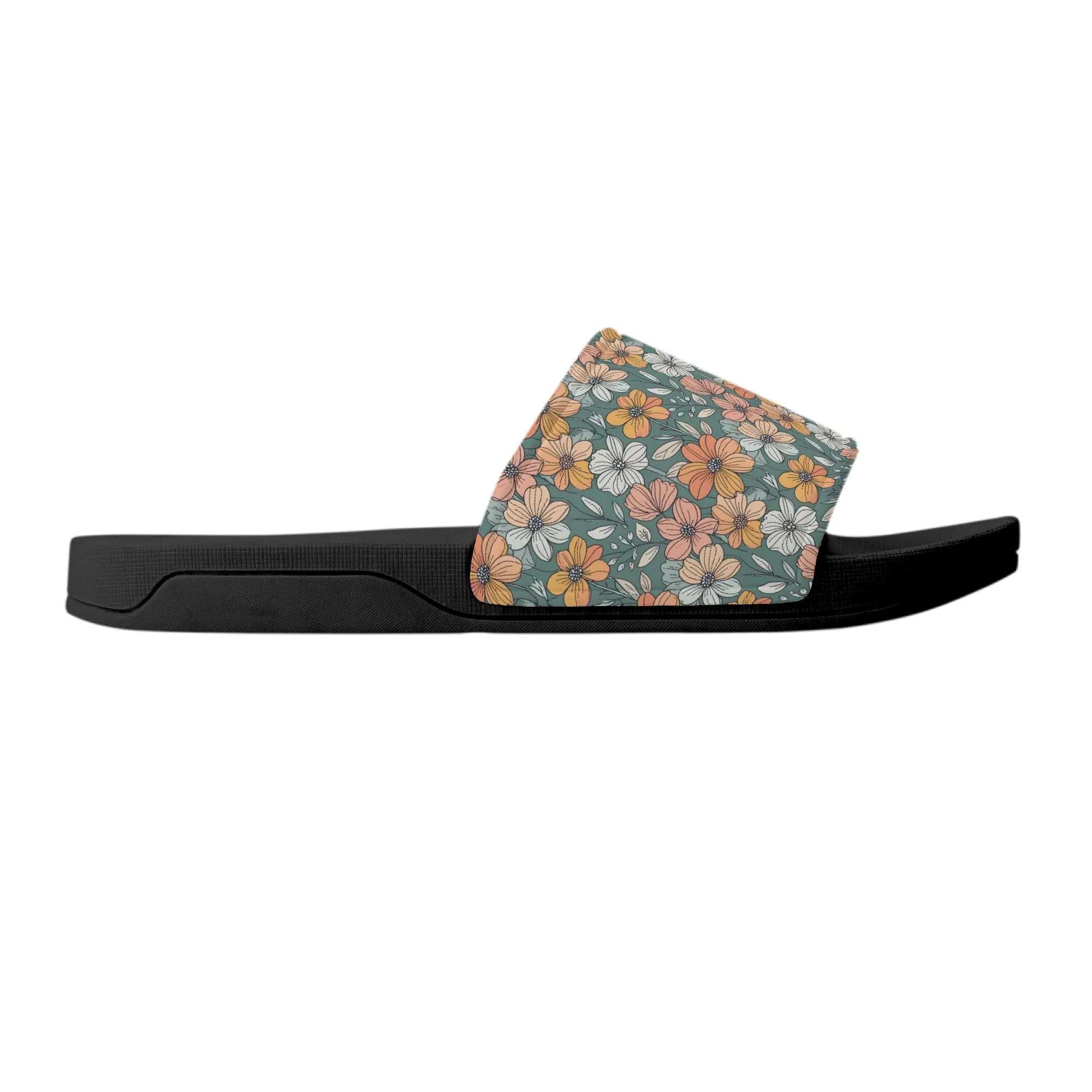 Pastel Flowers Mens Slide Sandals