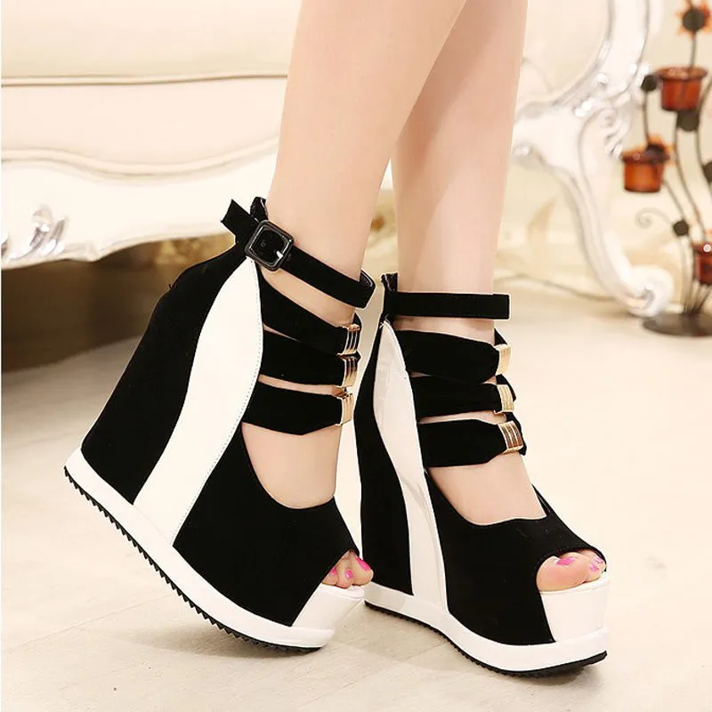 Platform Peep Toe Wedges