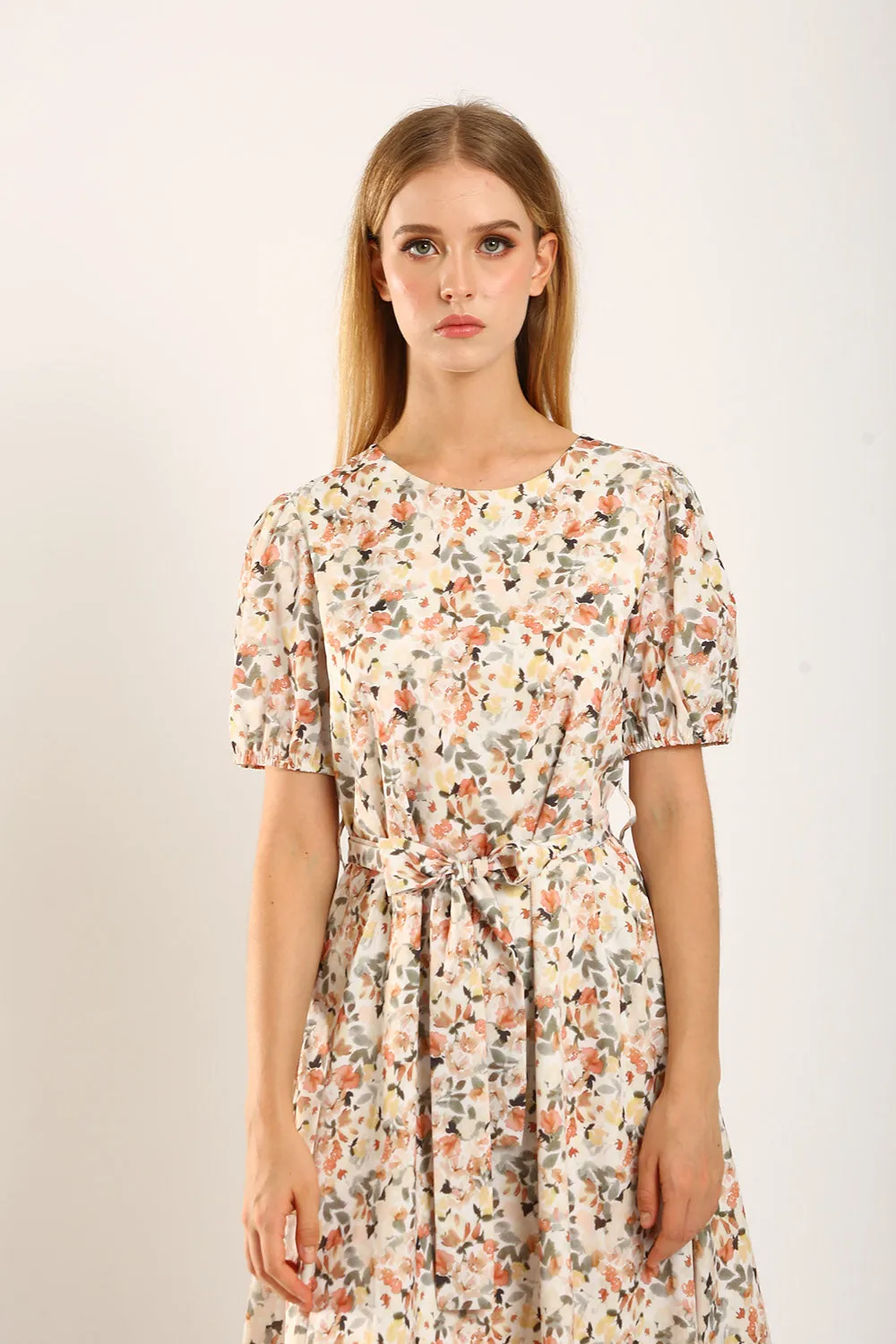 Quintessa Maxi Dress in Apricot Floral