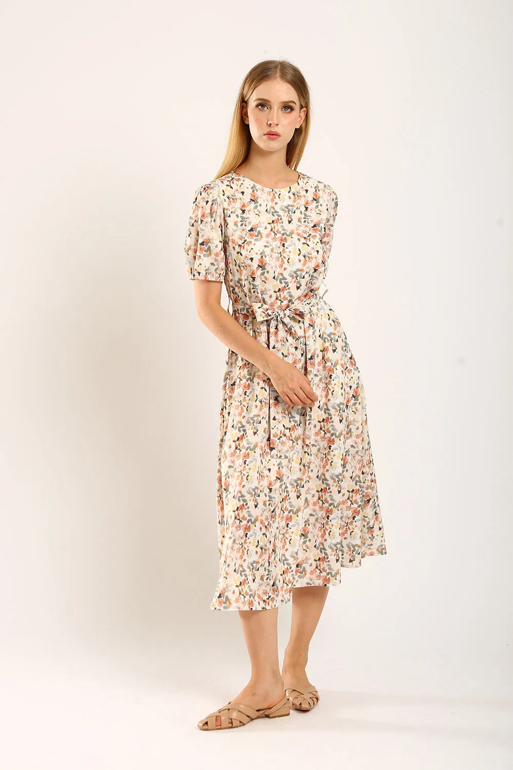 Quintessa Maxi Dress in Apricot Floral