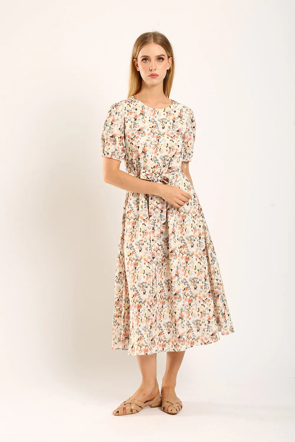 Quintessa Maxi Dress in Apricot Floral