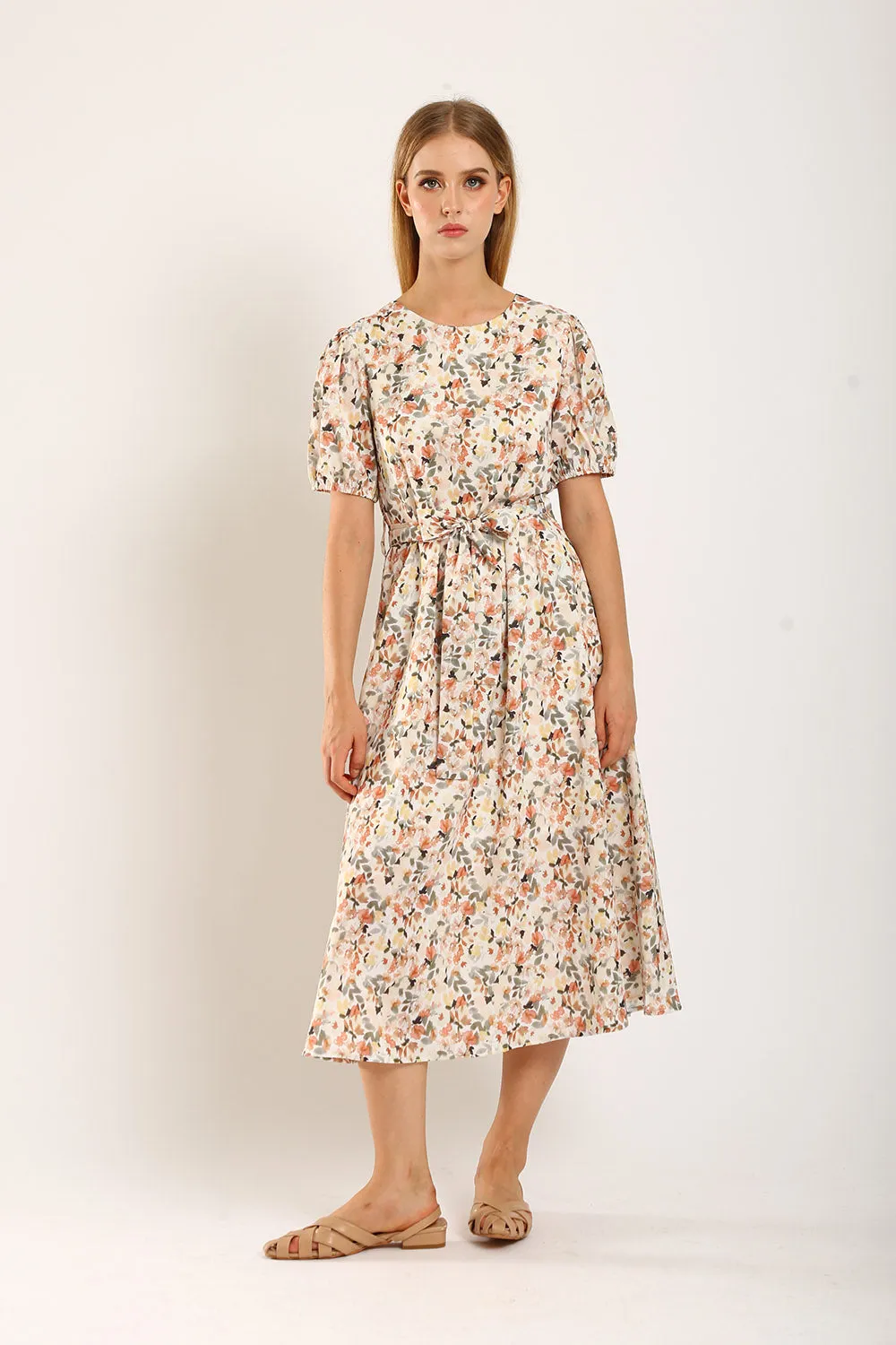 Quintessa Maxi Dress in Apricot Floral