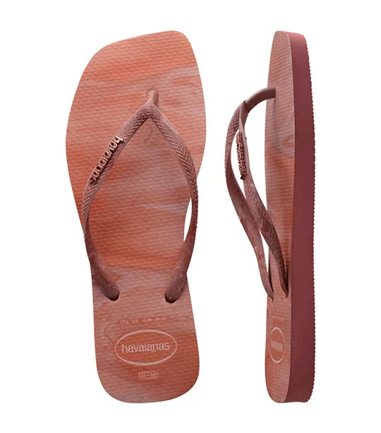 Slim Square Trendy Flip Flops Pau Brasil