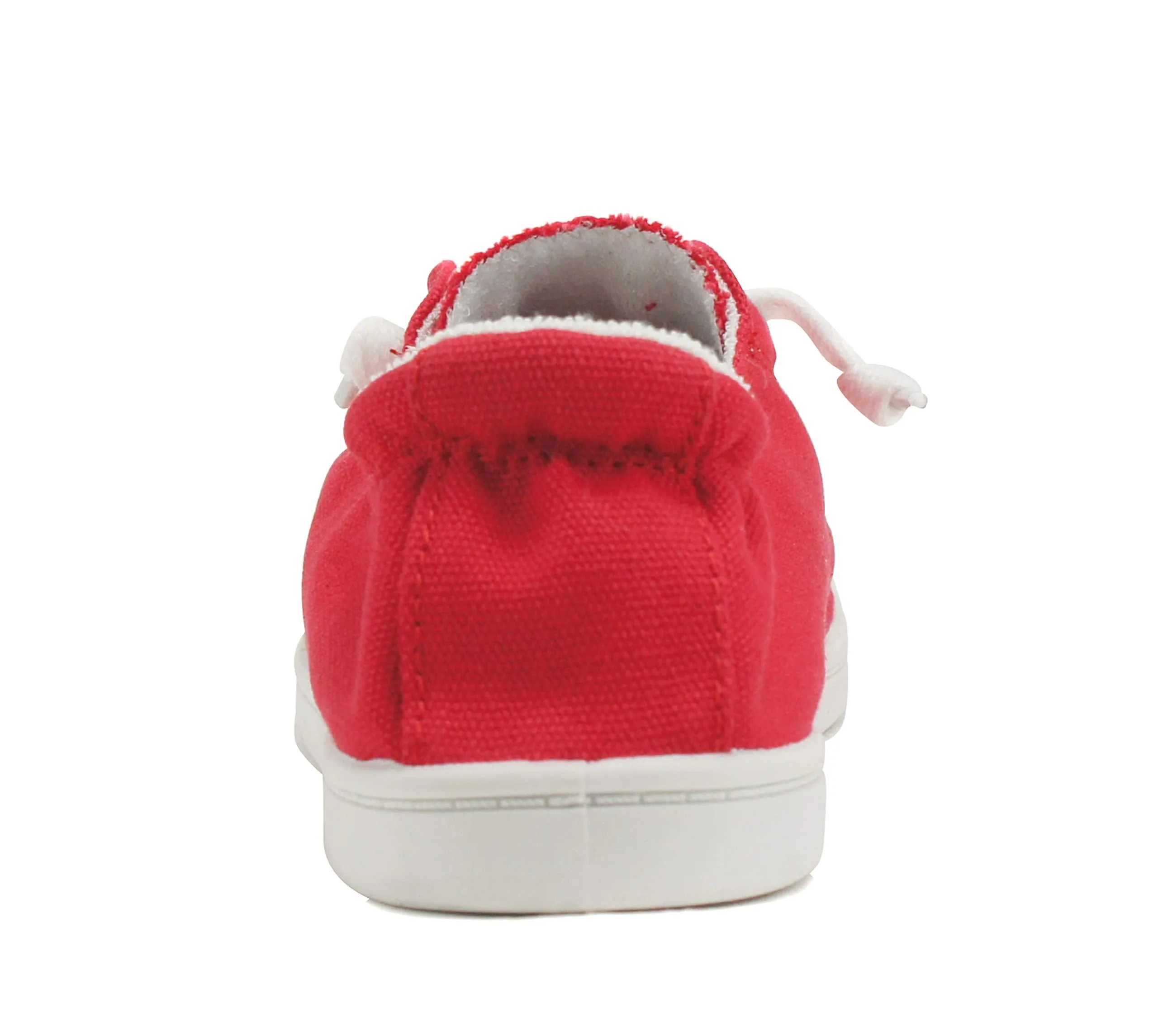 Soda Zig-S Red Flat Linen Canvas Lace Up Loafers Style Slip On Sneakers