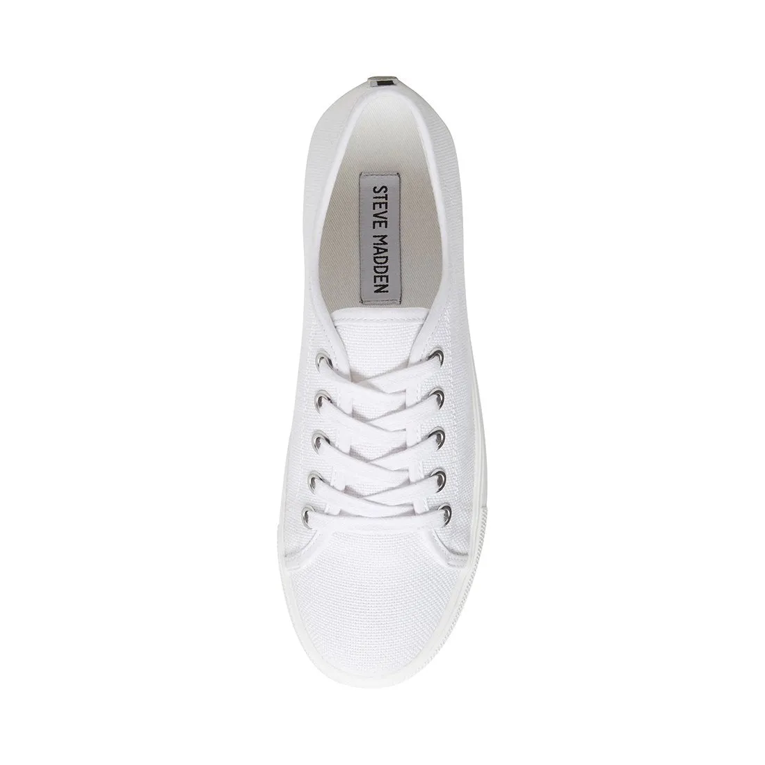 Steve Madden Elore White Vulcanized Flatform Milsole Lace-up  Round Toe Sneakers