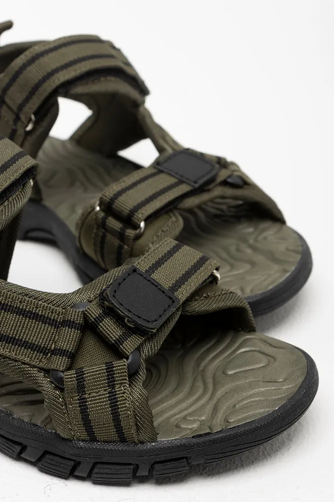 Stripe Sport Sandal Dark Green