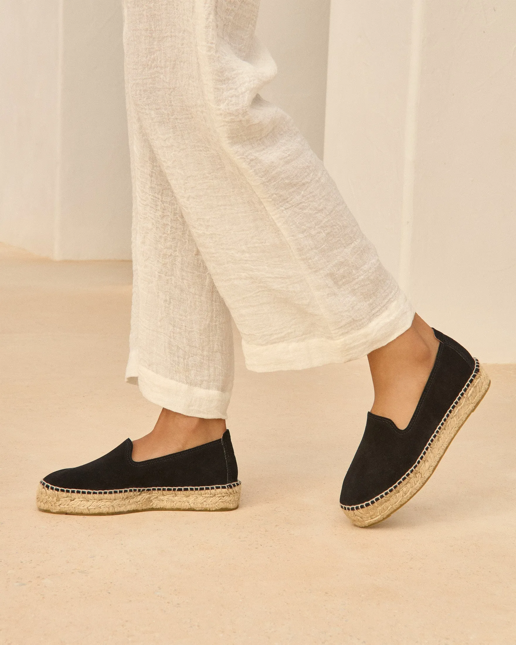 Suede Double Sole Espadrilles - K10D0 - Hamptons Black