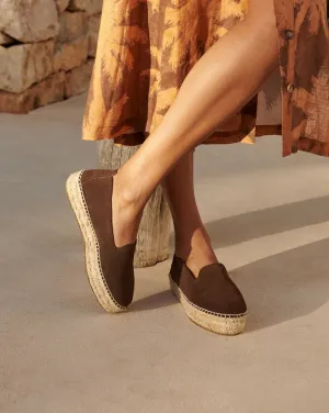 Suede Double Sole Espadrilles - R57D0 - Hamptons Cocoa