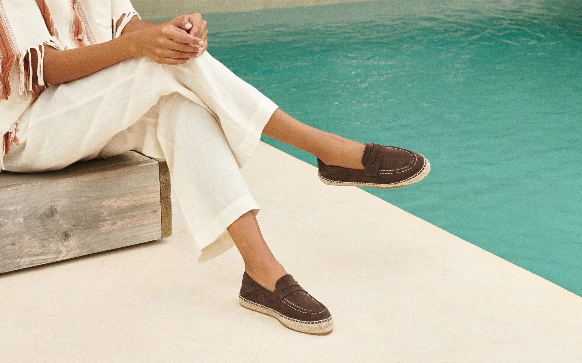 Suede Loafers Espadrilles - R57LW - Hamptons Cocoa